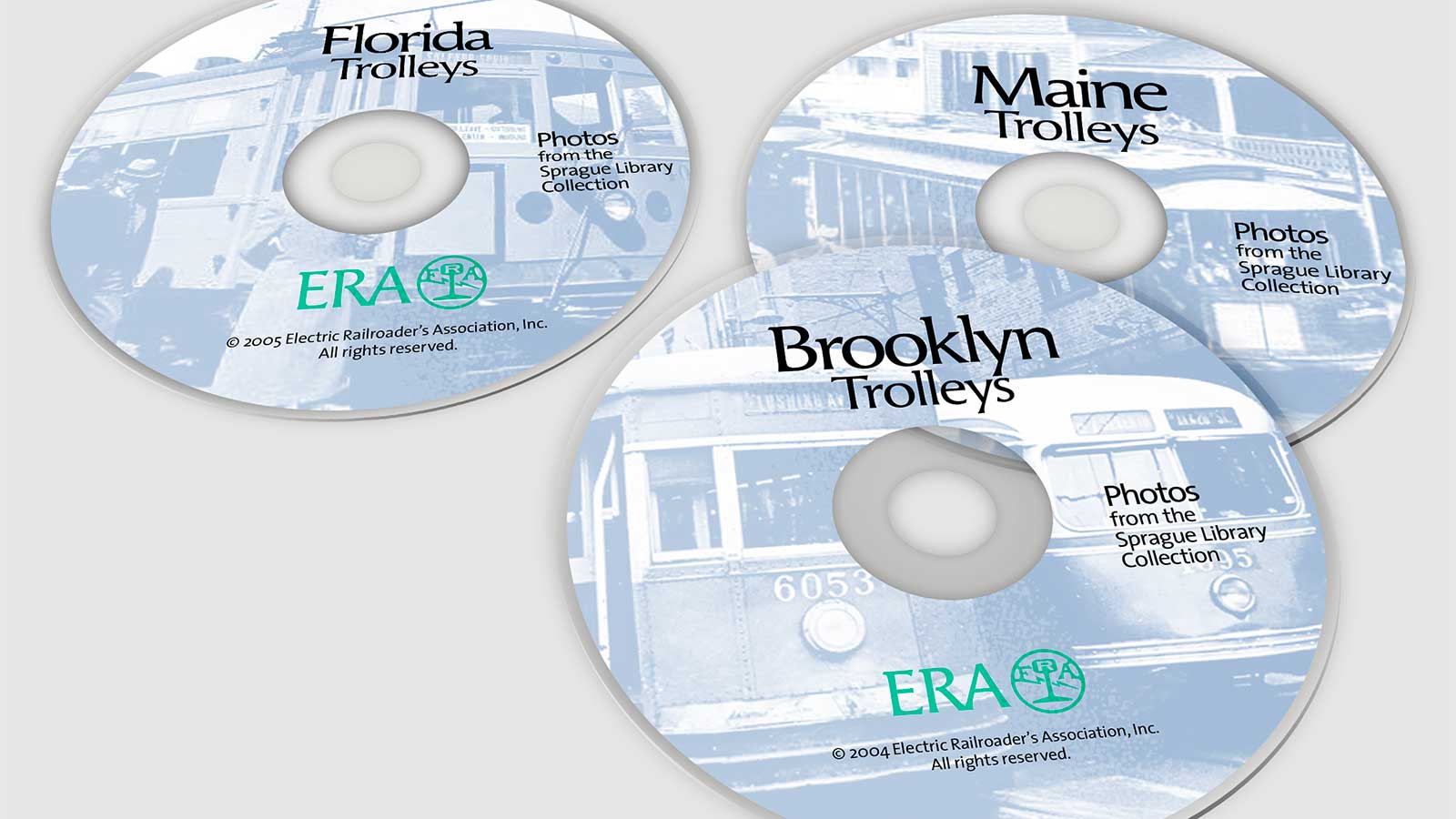 Labels from the ERA’s set of 48 photo CDs.