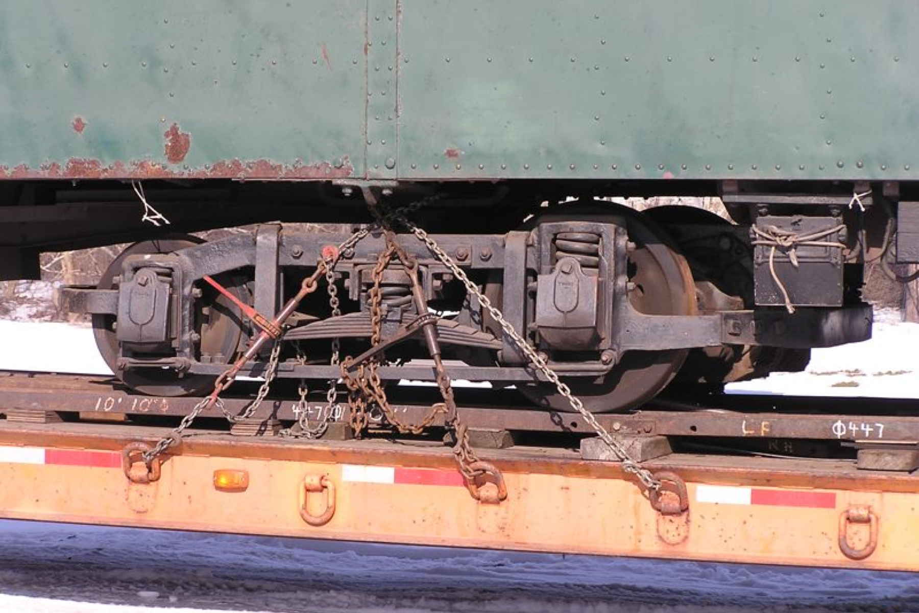 Unloading PTC 8042 at the Pennsylvania Trolley Museum